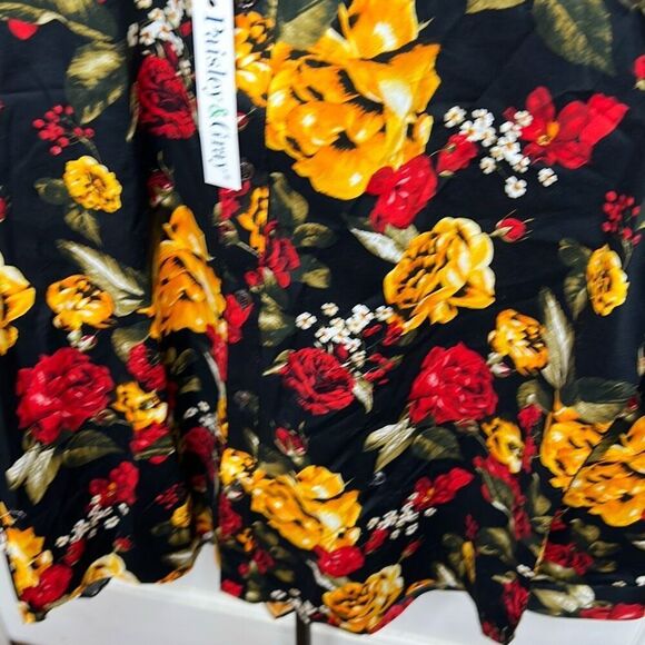 Paisley & Gray Slim Fit Black Roses Dress Shirt Nwt Size Large - Picture 2 of 5